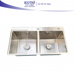 Chậu inox 304 xương cá 8245 KUTO Nhật Bản (CRB5)