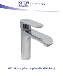 Vòi Lavabo 1 lỗ KUTO Nhật Bản KT51 tay đồng (LA2)