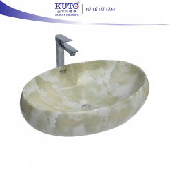 Chậu trên bàn vân đá xanh KUTO Nhật Bản AD7777 (AD8)