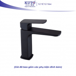 Vòi Lavabo màu đen chất liệu đồng KUTO Nhật Bản (K015)