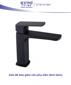 Vòi Lavabo màu đen chất liệu đồng KUTO Nhật Bản (K015)