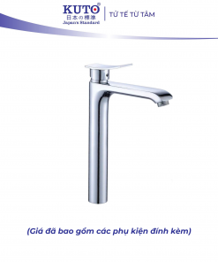Vòi Lavabo 1 lỗ thân dài chất liệu đồng KUTO Nhật Bản (K006)