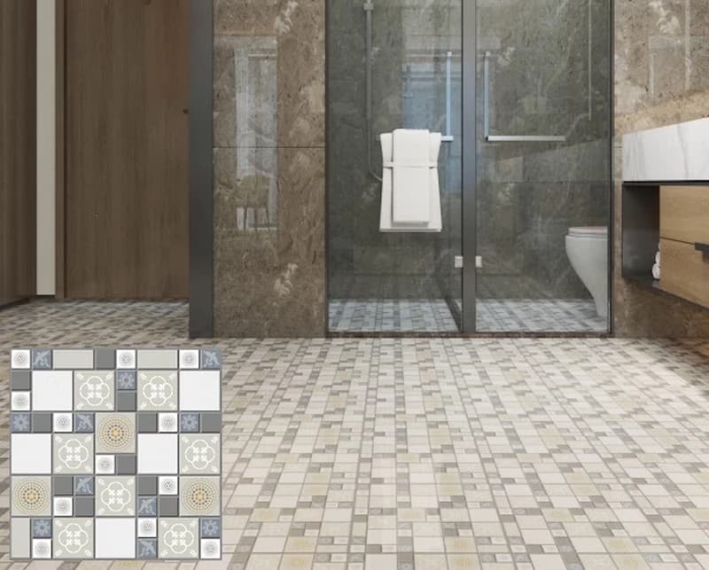 Sàn nhà vệ sinh giả đá hoạt tiết ấn tượng mang tính nghệ thuật 