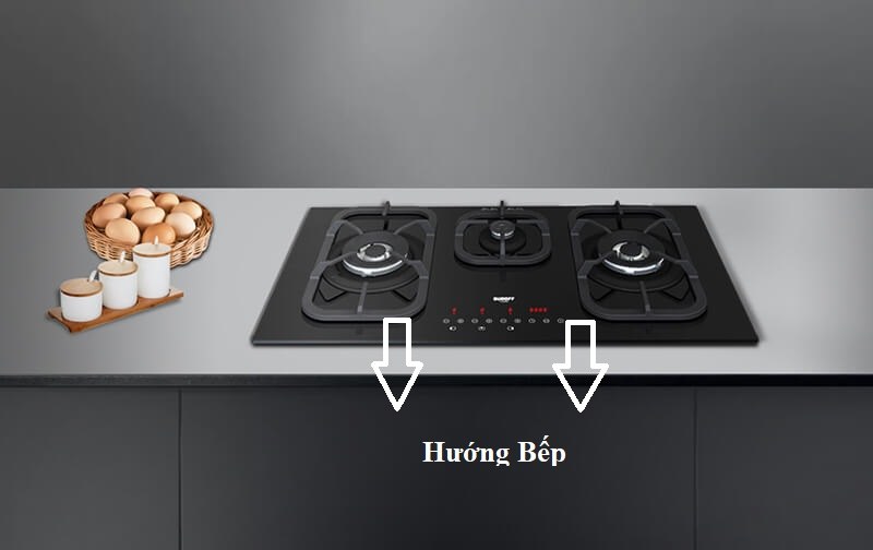 Cách xác định hướng bếp dựa vào nút bật/tắt của bếp ga