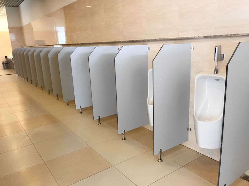 Sử dụng vách ngăn trong thiết kế nhà vệ sinh nam tại các công trình công cộng, cơ quan, nhà hàng...