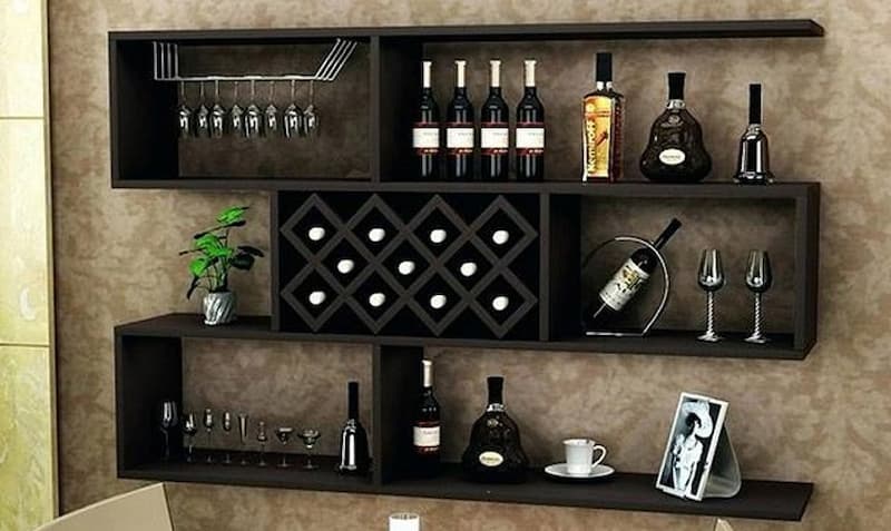 Tủ rượu treo tường độc đáo, ấn tượng giúp tiết kiệm không gian