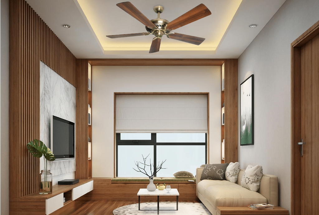Mẫu quạt trần trang trí phòng khách cổ điển cách điệu thích hợp cho những không gian