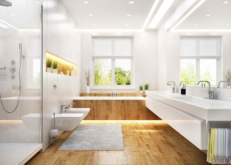 Phong cách tối giản cũng là một gợi ý cho thiết kế nhà vệ sinh và nhà tắm riêng
