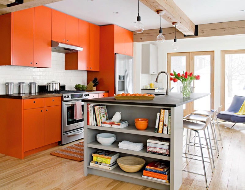 Màu sắc các nội thất trong nhà bếp phải cân đối và đồng điệu