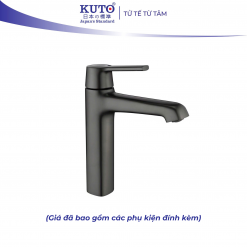 Vòi Lavabo màu xám chất liệu đồng KUTO Nhật Bản (K024)