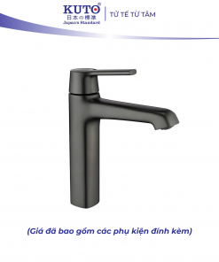 Vòi Lavabo màu xám chất liệu đồng KUTO Nhật Bản (K024)