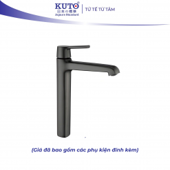 Vòi Lavabo thân dài màu xám chất liệu đồng KUTO Nhật Bản (K025)