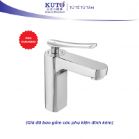 Vòi Lavabo 1 lỗ thân đồng, tay đồng KUTO Nhật Bản (K021)