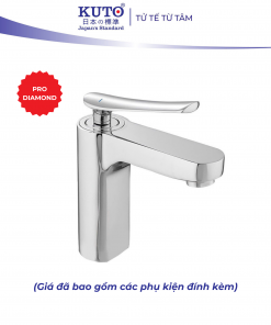 Vòi Lavabo 1 lỗ thân đồng, tay đồng KUTO Nhật Bản (K021)