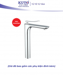 Vòi Lavabo 1 lỗ thân đồng, tay đồng (thân dài) KUTO Nhật Bản (K022)