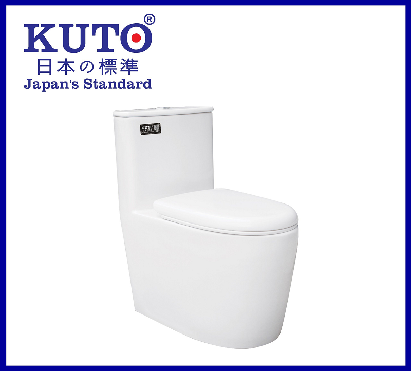 Bồn cầu một khối KUTO Japan B008 có hệ thống xả siêu xoáy ấn tượng