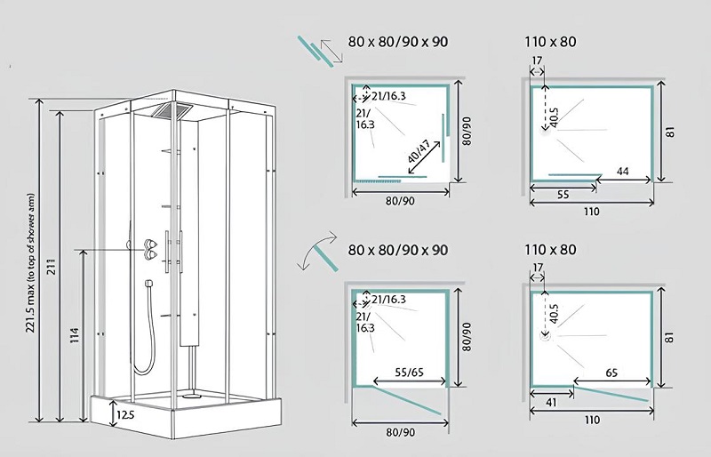 Tham khảo kích thước bồn tắm nhỏ dạng đứng