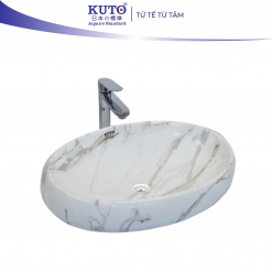 Chậu trên bàn vân đá trắng AD4444 KUTO Nhật Bản (AD7)