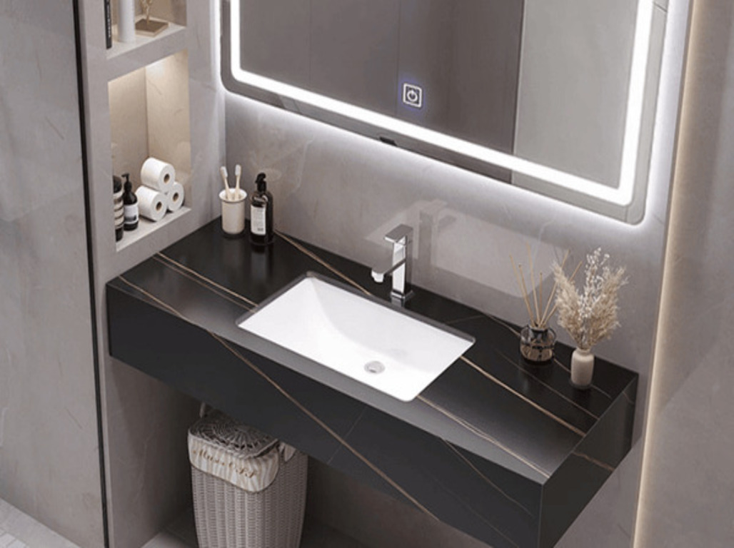 Đặt chậu rửa âm bàn vào vị trí