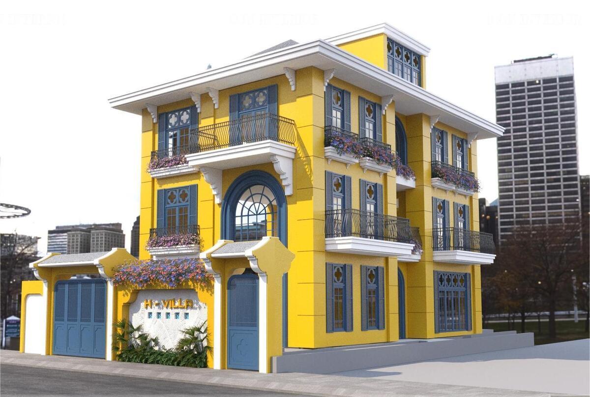 Sơn ngoại thất màu vàng
